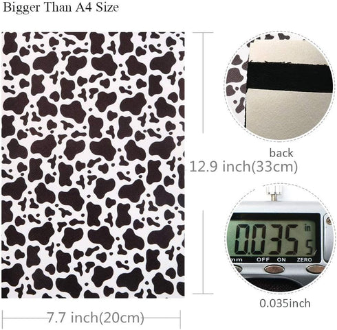 David angie Leopard Cow Animal Pattern Faux Leather Sheet Synthetic Leather Sheet 6Pcs 7.7" x 12.9" (20 cm x 33 cm) for DIY Projects (Assorted)...