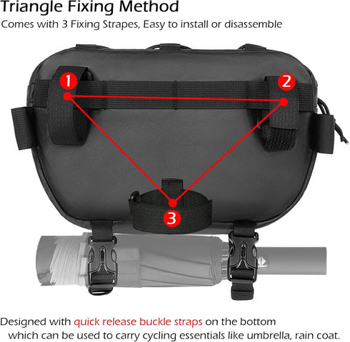 CamGo Waterproof Handlebar Bag for Bike - Cycling Front Storage Basket Bags Multifunctional Small Shoulder Pack for Men & Women (Black)...