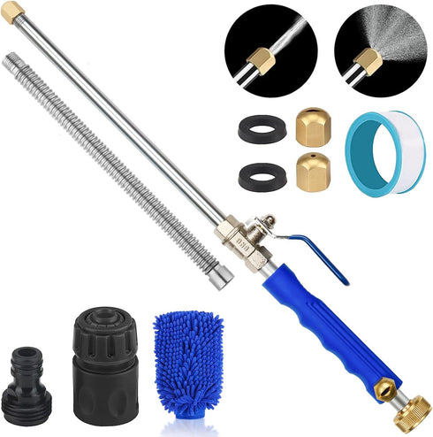 Yiliaw High Pressure Power Washer Wand Extendable Hydro Jet Water Hose Nozzle Flexible Watering Sprayer Cleaning Tool for Garden Gutter Patio Car ...