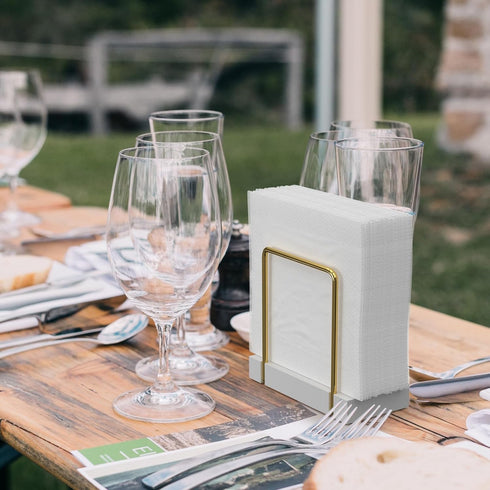 Napkin Holder for Table, Bamboo Iron Standing Napkin Dispenser for Dining Table Farmhouse Cocktail Picnic Rustic Wood Holders All Kitchen Dining R...