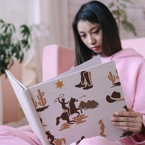 FINGERINSPIRE Western Cowboy Theme Stencil 11.8x11.8 inch Cowboys Riding Horse Painting Stencils Plastic Cactus Boots Hats Pattern Stencil Reusabl...