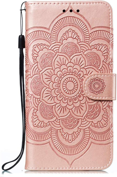Galaxy A20S Case Full Stylish Advanced Embossing Wallet Case Credit Cards Slot with Stand for PU Leather Shockproof Flip Magnetic Case for Samsung...