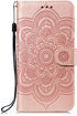 Galaxy A20S Case Full Stylish Advanced Embossing Wallet Case Credit Cards Slot with Stand for PU Leather Shockproof Flip Magnetic Case for Samsung...