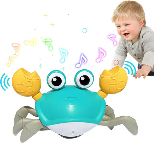 Baby Toys Crawling Crab - Infant Tummy Time Toys 3 4 5 6 7 8 9 10 11 12 Baby Toys 6-12 12-18 Months Light-up Musical Walking Sensory Induction Cra...