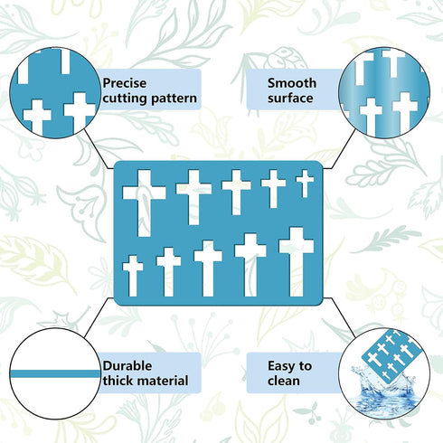 GORGECRAFT 2 Styles Cross Christian Symbol Stencil Jewelry Shape Template Reusable Christ Stencils Christmas Earrings Making Templates for Earring...