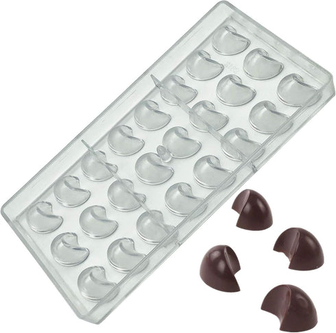 Moon Shaped Polycarbonate Chocolate Mold Hard PC Candy Mold Tray Clear Chocolate Tray...