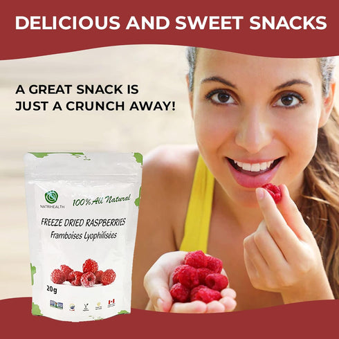 100% Canada Raspberries - Natrihealth Freeze Dried Raspberries 20gx2...