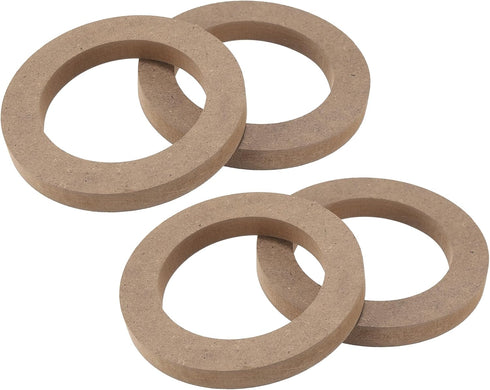 X AUTOHAUX 4 Pcs 4" Universal Wooden Car Speaker Subwoofer Mounting Spacer Rings Adapter Bracket Holder Plate...