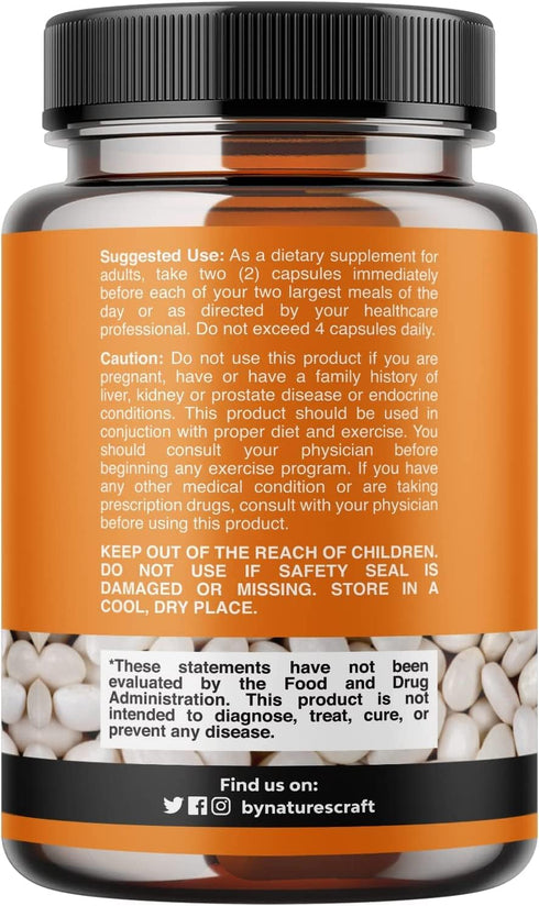 Natural White Kidney Bean Extract - White Kidney Bean Energy Booster AMPK Activator and Antioxidant Capsules - Digestive Health Dietary Fiber Supp...