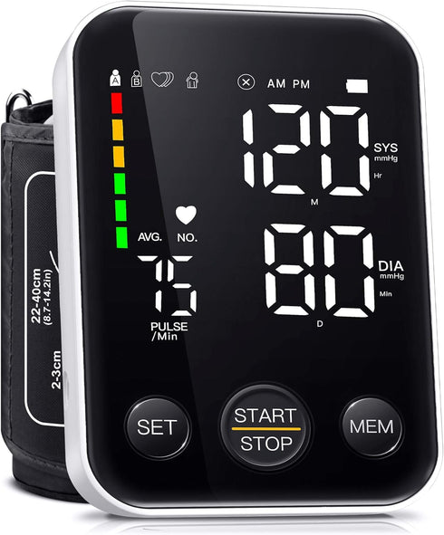 Blood Pressure Monitor Upper Arm Blood Pressure Monitors for Home Use BP Machine with 2x120 Reading Memory Adjustable Arm Cuff 8.7"-15.7" Large Di...