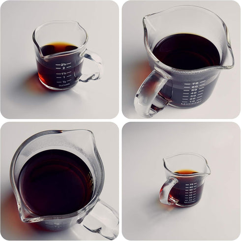 Beautyflier 3 Ounce Espresso Shot Glass Triple Pitcher Barista Double Spouts, Espresso Wine Glass Parts Clear Glass(Wide)...