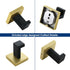 Towel Hooks for Bathrooms, Black & Gold Towel Hook for Kitchen Bathroom, SUS304 Stainless Steel Coat Hook, Square Heavy Duty Robe Hooks for Hangin...
