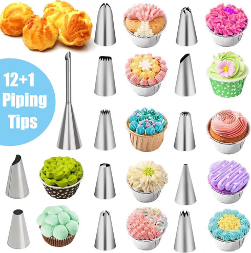Piping Bags and Tips Sets 43 Pcs, Nifogo Cake Decorating Supplies Kit for Baking with Pastry Bags and Icing Tips, Couplers, Baking Supplies for Fr...