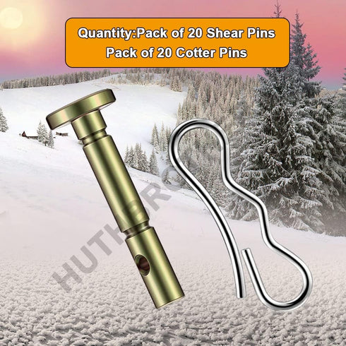 20 pcs 738-04124A Shear Pins + 20 pcs 714-04040 Cotter Pins Kit, Compatible with MTD Craftsman Cub Cadet Troy Bilt SnowBlowers 738-04124 738-05273...