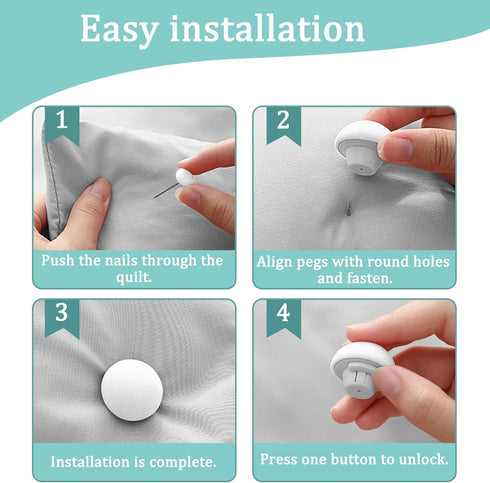 20pcs White Duvet Clips for Comforter Inside, Duvet Pins Set Keeps Comforter from Shifting, Duvet Cover Clips for Quilt, Decoration (White)...