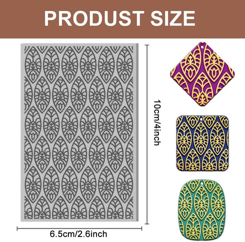 CHGCRAFT Polymer Clay Texture Sheets Retro Pattern Texture Stamp Clear Clay Texture Sheets Polymer Clay Texture Mat Flower Pattern Pad for Making ...