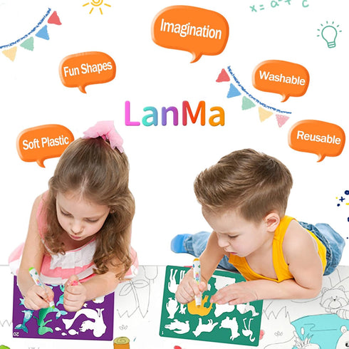 30 Pieces Drawing Stencils Set for Kids, Plastic Drawing Painting Stencil Templates for Kids Crafts School Art Projects, Journal Stencil with 400+...