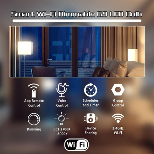 KLG Smart G9 LED Light Bulb No Flicker, WiFi Led Light Bulbs 4W 320LM Lights, Smart Bulbs Work with Alexa, Google Home, Dimmable Smart LED Bulb No...