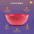 YBM HOME 8-Inch Plastic Serve Mixing Bowl for Everyday Meals - Ideal for Cereal, Snacks, Popcorn, Salad, and Fruits, Microwave Safe, Pink...