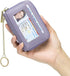 imeetu RFID Credit Card Wallet, Genuine Leather Zipper Card Case Holder with Removable Keychain(Light purple)...