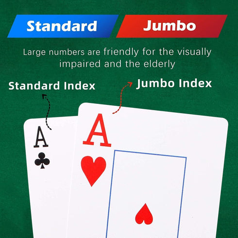 Plastic Waterproof Playing Cards 4 Pack Poker Cards Jumbo Index Large Print Playing Cards for Adults Seniors Bulk Decks of Cards Set Professional ...