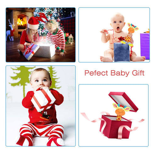Baby Soft Rattles 0-6 Months, Baby Toys for Infant Developmental, Seneory Hand Grip Toys for Babies 6 to 12 Months, Soft Plush Toy for Newborn Gif...