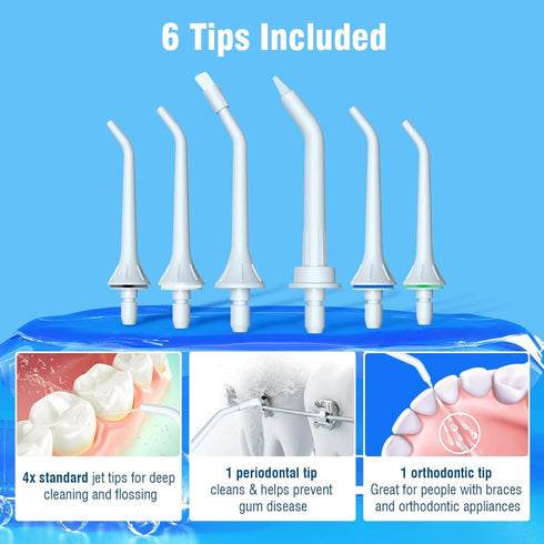 Water Dental Flosser Cordless for Teeth - QFBUDR 5 Modes Dental Oral Irrigator, Portable Rechargeable IPX7 Waterproof Water Teeth Cleaner Picks fo...