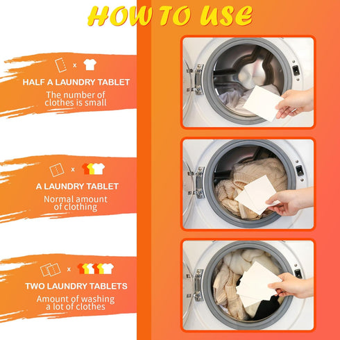Fresh Linen Scent Laundry Detergent Sheets - Up to 100 Loads,Fragrance-Free, Washes 7-8 Clothes Per Tablet,Suitable For Sensitive Skin...