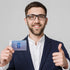 Hard Plastic Card ID Badge Holder with Keyring Heavy Duty Clear Card Holder Rigid Fuel Card Protector Keychain Secure Credit Card ID Holder Keycha...