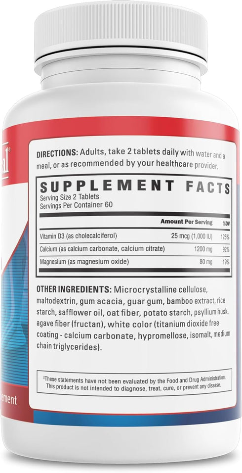 U.S. Doctors' Clinical Calcium, Magnesium + Vitamin D3 for Bone, Muscle, and Nerve Support (120)...