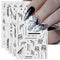 JMEOWIO 10 Sheets Glitter Flower Butterfly Leaves Nail Art Stickers Decals Self-Adhesive Pegatinas Uñas Black White Nail Supplies Nail Art Design ...