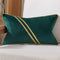 Avigers 12 x 20 Inch Teal Gold Leather Striped Lines Velvet Cushion Case Luxury Modern Throw Pillow Cover Decorative Pillow for Couch Living Room ...