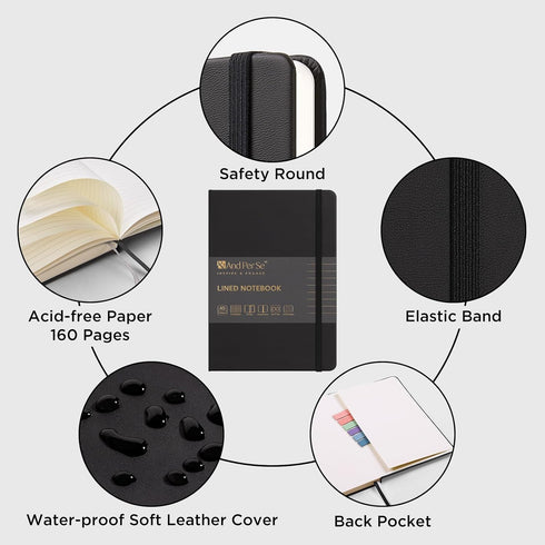 &And Per Se Lined Journal Notebook, 160 Pages, A5 5.7 x 8 inches College Ruled Thick Paper Notebook Journals for Writing, Hardcover Notebooks for ...