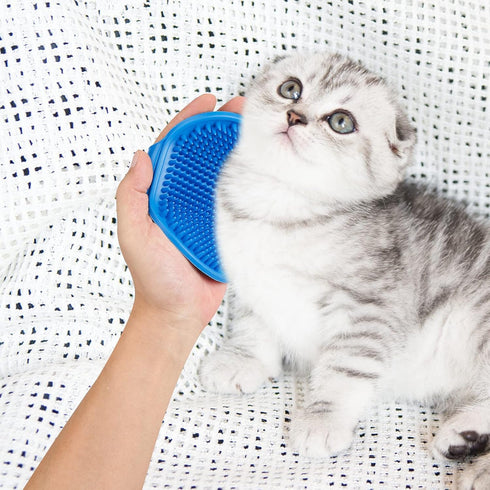 2 Pack Dog Grooming Brush, Premium Pet Bath Brush with Adjustable Ring Handle for Bathing - Massaging -Hair Removal - on Wet or Dry Hair, for Long...