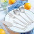 LIANYU 5-Piece Matte Serving Utensils Set, Stainless Steel Serving Set Include Serving Spoon Fork, Flatware Serving Pieces for Buffet Catering, Sa...