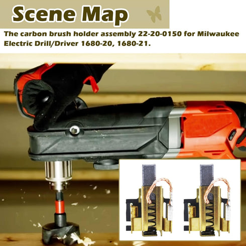 22-20-0150 Carbon Brush Holder Assembly For Milwaukee Electric Drill, Driver 1680-20, 1680-21...