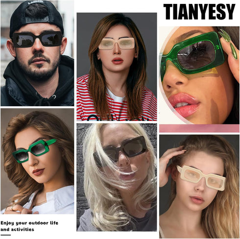Sunglasses womens trendy Men Square Multicolor Shades...