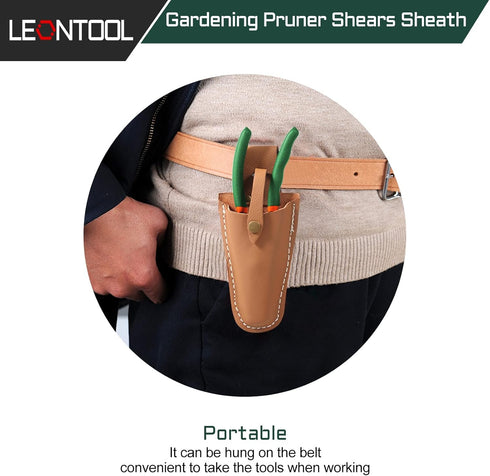 6 Inches Pruning Shears Soft Grip Bypass Pruner Classic Hand Pruner Tree Trimmer Gardening Tool with Leather Sheath Pouch...