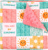 Baby Blanket for Girls, Super Soft Double Layer Minky Blankets with Dotted Backing, Sun Smile Toddler Newborn Nursery Bed Blanket, You are My Suns...