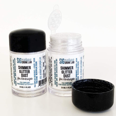 Edible Glitter for Drinks • Shiny Silver Glitter, Shimmer Beverage Dust for Cocktails, Beer, Wine and More - Original Silver - 3 gram Shaker...