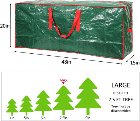 Sattiyrch Christmas Tree Storage Bag - Fits Up to 7.5 ft Holiday Xmas Disassembled Trees with Durable Reinforced Handles & Dual Zipper - Waterproo...