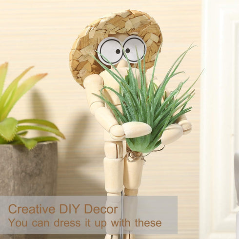 6 Sets Air Plant Holder Wooden Jointed Mannequin Tabletop Flexible Shape Adjustable Pose DIY Accessories Decor Planter Tillandsia Air Fern Display...