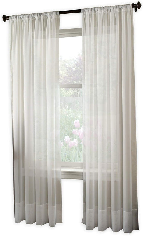 Curtainworks Soho Voile Curtain Panel, 144", Winter White...