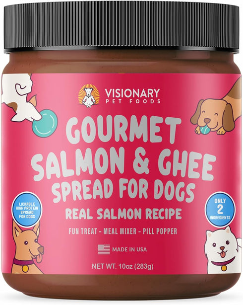 Visionary Pet Foods Tasty Spread for Dogs - Salmon Recipe - The Healthy Dog Treat - Alternative to Dog Peanut Butter - Use on a Dog Food Mat - Dog...