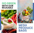 Mesh Produce Bags |Cotton Mesh Bags for Vegetables| Reusable Produce Bags Onion Storage Bags | Mesh Grocery Bag Vegetable Bag Fruit bag Food Bag| ...