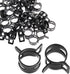 40 Pcs 1/3 Inch ID Spring Band Type Clamps, 8mm Fuel Hose Clamps Fasteners, Black Spring Hose Clip for Fuel Hose Line Water Pipe Air Tube Silicone...