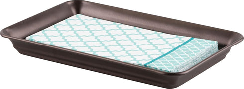 iDesign Metal Vanity Tray, Non-Slip Guest Towel Board for Cosmetics,Makeup,Jewelry,Keys,Bathroom,Kitchen,Office,Craft Room,Countertops,Closets Sto...