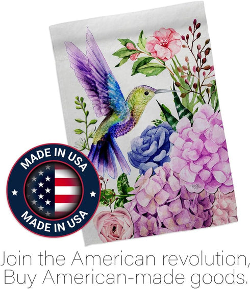 Breeze Decor Purple Hummingbird Garden Flag Friends Birds Flamingo Cardinal Peacock Springtime Natural Wildlife House Decoration Banner Small Yard...