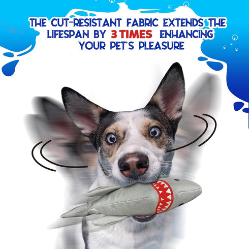 Dog Toys for Aggressive Chewers - Shark Interactive Dog Toys to Keep Them Busy 2 in 1 Indestructible Dog Toy for Large Dogs(Grey)...