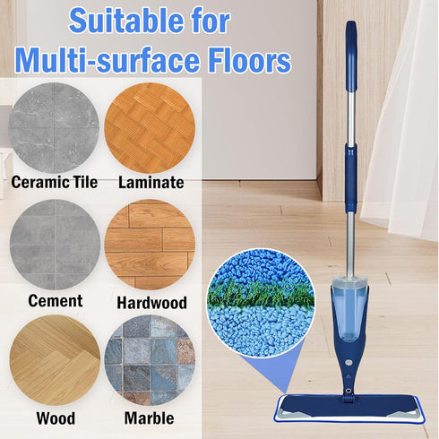 4 Pack Deep Cleaning Pad for Bona Mop, Reusable Microfiber Deep Clean Pad for Bona Family of Mops, Mop Refill Replacement for Hardwood and Multi-S...